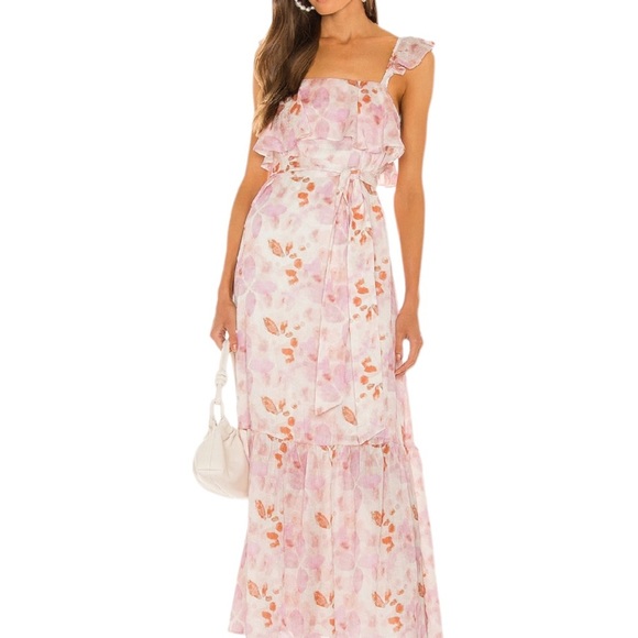 House of Harlow 1960 Pink Floral Maxi Dress - Picture 1 of 9